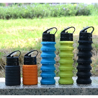 Collapsible Folding Foldable BPA Free Silicone Drinking Water Bottle 530ml Collapsible Tumbler