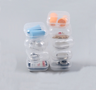 Mini Storage Ear Plug Box Plastic Parts Box Jewelry Clear Square Plastic Small Storage Box