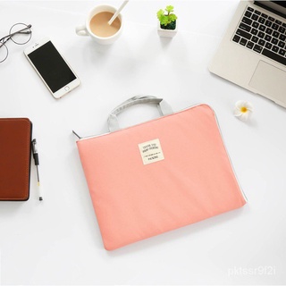 【Ready Stock】Canvas waterproof zipper multi-layer file female A4 portable information bag business