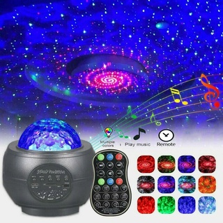LED Star Projector Night Light Galaxy Starry Night Lamp Ocean Wave Projector With Music Bluetooth Sp