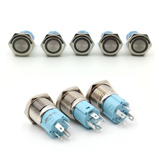 12V Waterproof Aluminum Metal Switch Momentary Push Button Led 16mm (7)