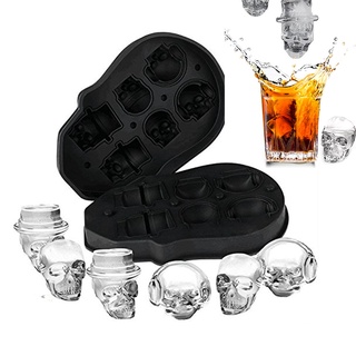 Silicone Mold Ice Cube Maker 3D Skull Beer Drink Sugar Chocolate Mould Tray Ice Cream DIY Tool