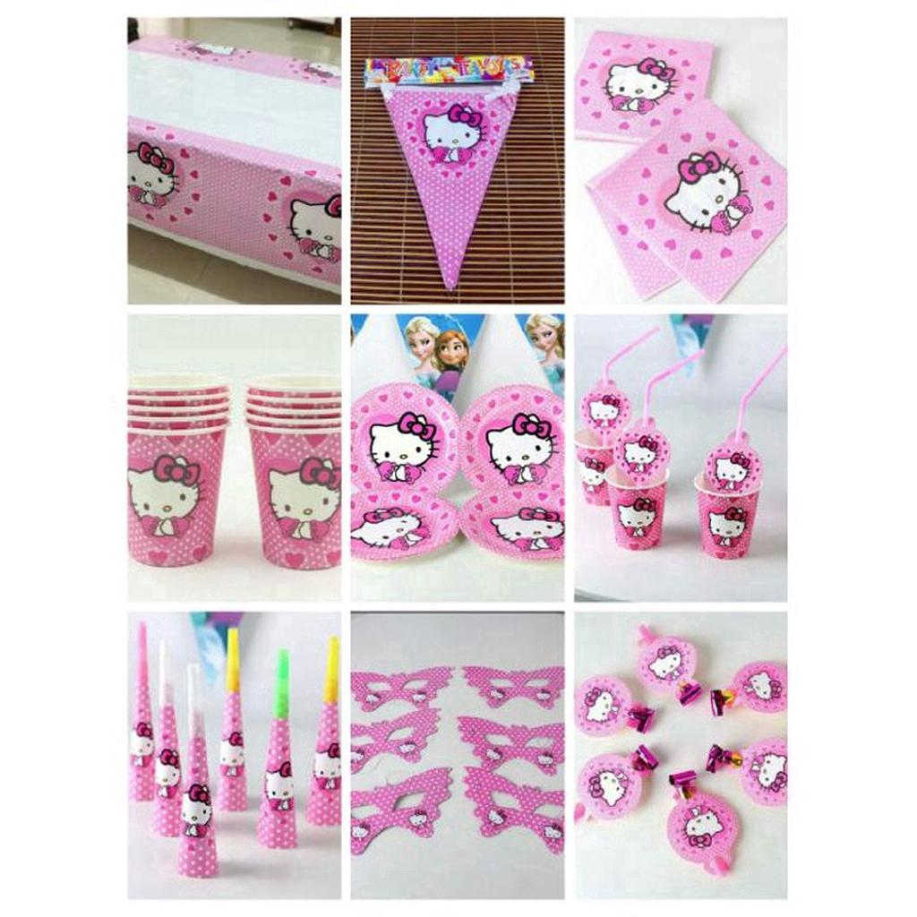 Hello Kitty Theme Kids Birthday Party Decoration Set Favor Tableware Decor Gift (5)