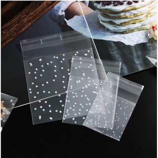 ◇200Pcs Frosted Cute Dot Plastic Packaging Candy Biscuit Soap Packaging Bag Cake Packaging Self-Adhesive Sample Gift Bag