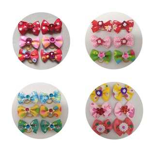 New 100/50/lot Dog Grooming Bows Diamond Pearls Style pet hair bows dog hair accessories pet shop (3)