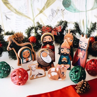 Papemelroti Hosanna Nativity Set With Stand | Belen | Holy Family | Christmas Decor