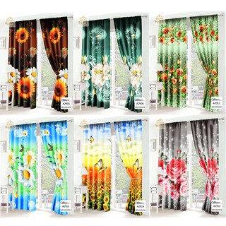 Curtain Floral Print for Window and Door Deco