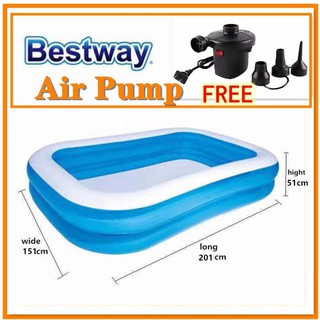 FREE Electric Air Pump Bestway Swimming Pool Adult Kids Family Size Inflatable Outdoor