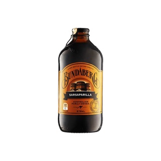Bundaberg SARSAPARILLA Bottle (375mL) - dark brown and orangepowder red chili moringa powder
