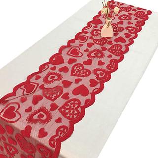 Big Red Valentine's Day Love Table Flag Wedding Decoration Red Love Tablecloth