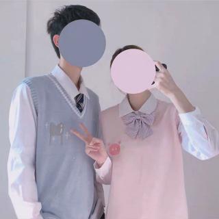 Japanese soft sister jk uniform sweater lovers rabbit Pig embroidery College Wind knit vest men fall and winter (1)