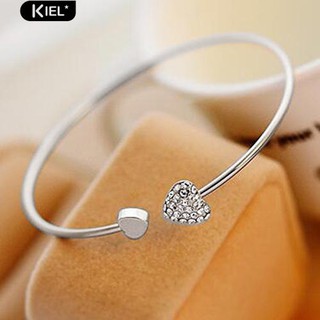 Kiel ‴Women's Crystal Love Heart Hand Cuff Open Bracelet Bangle Party Gift (6)