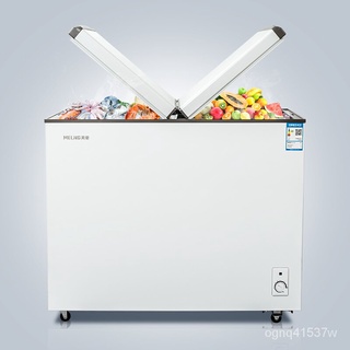 Shipping meiling(MELING)218L Home Use and Commercial Use Horizontal Freezer Freeze Storage Double Te