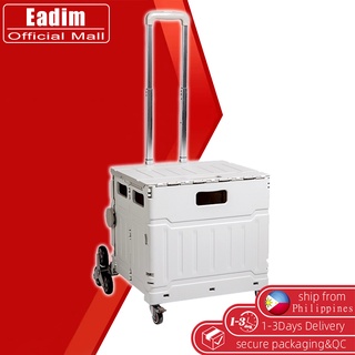 Folding Trolley 8 Wheel Shopping Cart Storage Movable Easy Carry Compact Trolleys Grocery Cart (1)