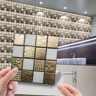 20pc 3d Crystal Tile Stickers Diy Waterproof Self-adhesive Wall Stickers Kitchen Bath Decor Wall