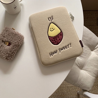 yYxP Korean ins niche design roasted sweet potato embroidery iPad tablet bag laptop bag