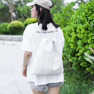 Adidas Issey Miyake Backpack men and women Student Schoolbag Backpack 3D Geometric Diamond Single Shoulder Diagonal Chest Bag (9)
