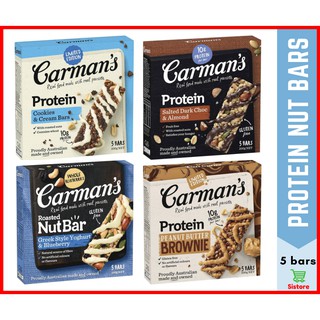 Carman's Protein / Nut Bar - Gluten Free Healthy Snack (5 bars)