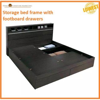 Storage Bed Frame with Foot board Drawers Free Delivery and Free Assemble (1)