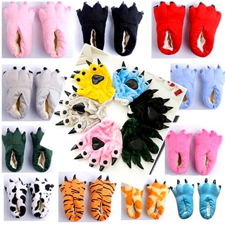 Autumn Winter Indoor Warm Women Slippers Cute Animal Unicorn Panda Home Shoes Girls Boys Claw Paw House Slippers