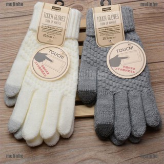 knitted Winter Warm Wool Gloves Touch Screen Gloves Man Women Winter Gloves(mulinhe)