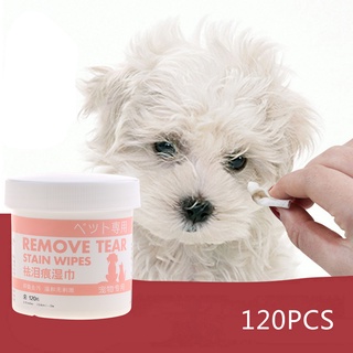 120Pcs Pet Eye Wet Wipes Dog Cleaning Paper Towels Cat Tear Stain Remover Aloe Wipes
