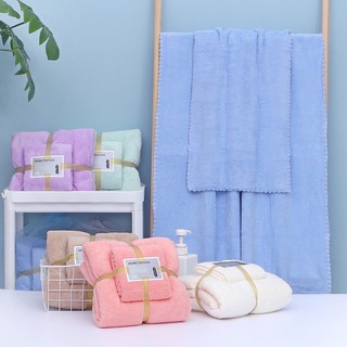 COD NEW Super Soft And Comfortable Coral Towel 1* Face Towel and 1*Bath Towel 2 in 1 (4)