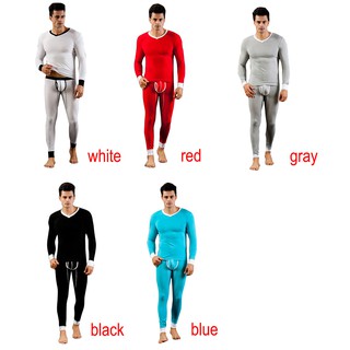 Men Winter Elastic Thermal Lingerie Underwear Johns Long Underwear Suit (3)