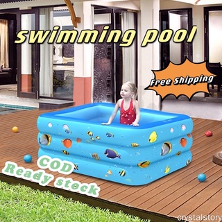 ［COD］Swimming Pool Inflatable Rectangular Durable Thickened Inflatable Pool For Kids