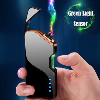 Creative USB Rechargeable Plasma Electric Lighter Metal Windproof Laser Induction Dual Arc Lighter W