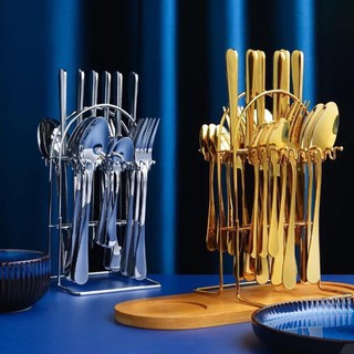 Gold Siver Stainless Cutlery set Luxury Flatware