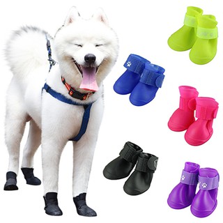 NEW+4Pcs/Set Waterproof Anti-Slip Protective Rain Boots Shoes for Cat Dog Puppy Pet