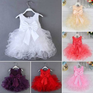 Baby Kids Girl Sleeveless Tutu Lace Skirts Princess Dresses (1)