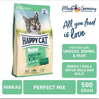 Happy Cat Minkas Perfect Mix 500gr / Cat Food / Happycat / Adult Cat Food 500 Gr 500g 500 G Gram