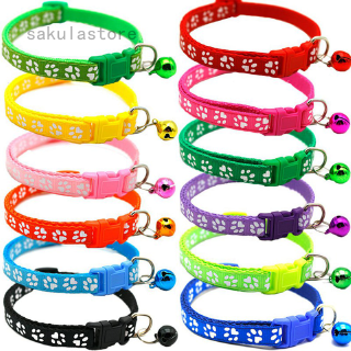Easy Wear Cat Dog Pet Collar with Bell Adjustable Buckle Dog Collar Cat Supplies Accessories