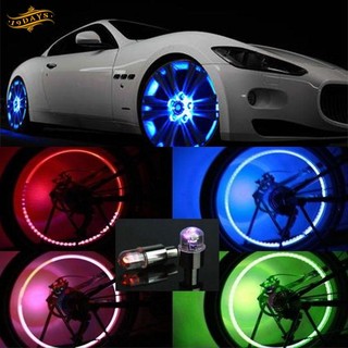 19D 2PCS Multicolor LED Tyre Tire Valve Caps Neon Light Lamp