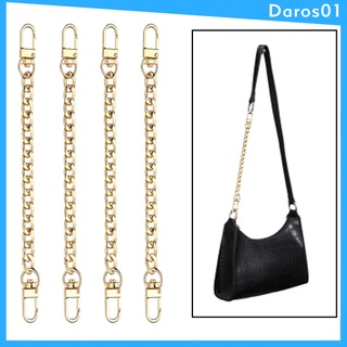 [Daros] 4 Pieces Handbag Chain Straps Bag Strap Replacement Metal Purse Clutches Handles in 7.9 Inches Length for Purse Handbags DIY Crafts