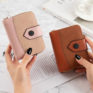 Korean Fashion Women's Bifold Wallet Multi-slot Purse Zipper Coin Purse Short Wallet For Women
