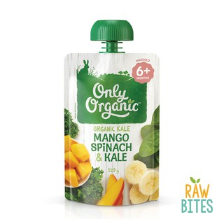 Only Organic Baby Food Mango, Spinach & Kale Puree 120g (6+ mos)