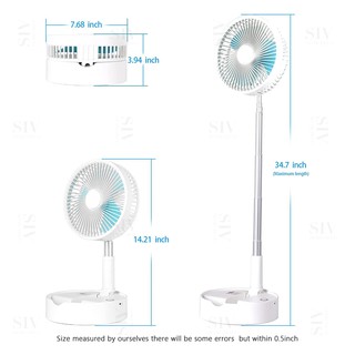 SIV 2 in 1 Foldable Stand & Desk Fan Folding USB Rechargeable Electric Floor Fan, Adjustable Height (8)
