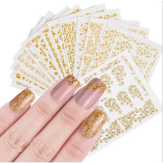 3D Nail Stickers Gold Nail Art Manicure Transfer Decals