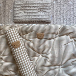 Baby Blanket Plaid Bear Quilt Pure Cotton Thickened Quilt Kindergarten Babies Nap Quilts Comfort Soft Baby Bedding