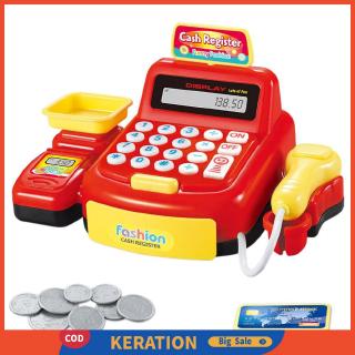 Simulated Supermarket Checkout Counter Role Cashier Cash Register Toy Pretend Play House Toys Toys