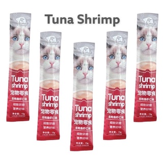 Pet Food☒☾Peien Cat Treats Snack 15g Fresh Creamy Delicious Tuna Shrimp, Tuna Chicken and Salmon Shr