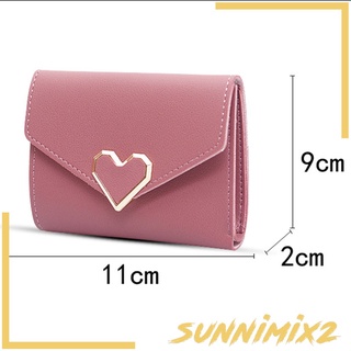 [SUNNIMIX2] Women Small Purse Mini Wallet Bifold Leather Short Card Holder Handbag