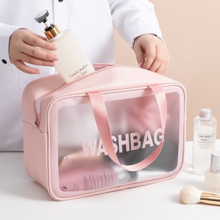 FINTOO Waterproof Cosmetic Bag Ins Large Capacity Portable Travel Toilet Bag Pvc Transparent Cosmetic Storage Bag