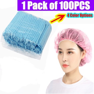 Non Woven 100 Pieces 19inch Non Woven Disposable Hair Head Covers Net Bouffant Cap