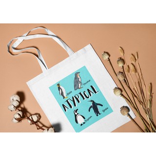Atypical Series Design Print Canvas Tote Bag 13x15" (2)