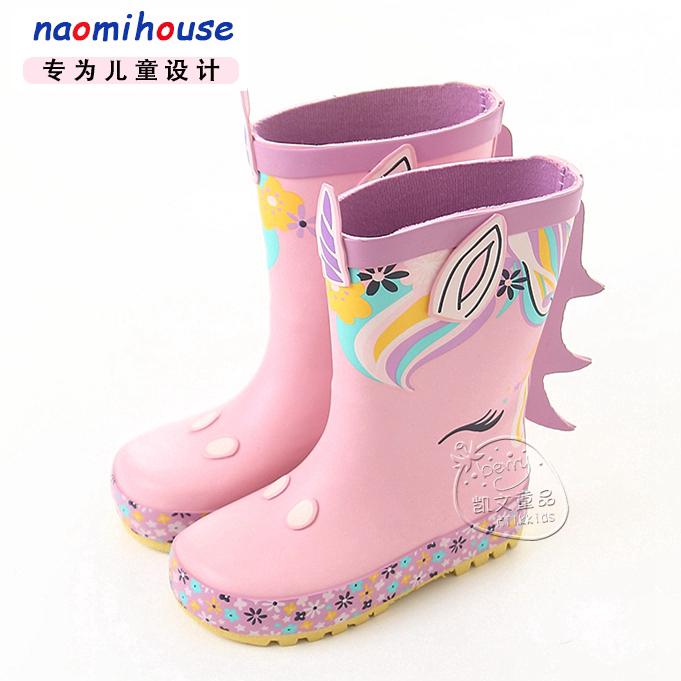 TNBc Children's Rain Boots Girls Unicorn Rubber Rain Boots Female Children's Water Shoes (1)