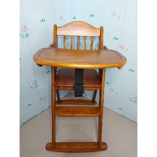 JAPAN QUALITY WOODEN HIGH CHAIR BROWN
